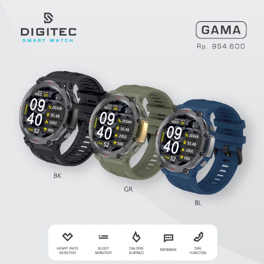 Digitec Gama Smartwatch Pria Original Strap Silikon