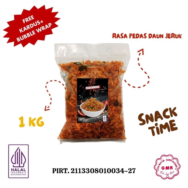 

GMK Makaroni Pedas Daun Jeruk 500 gr cemilan Kiloan Makaroni Bantet
