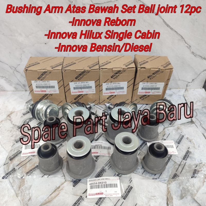 Bushing Arm Atas Bawah Set Ball joint Toyota Innova Hilux Single Cabin 2005-2015 12pc