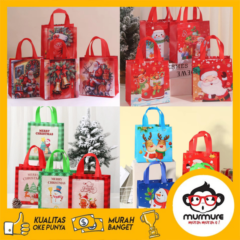 

MURMURE I GOODIE BAG NATAL CHRISTMAS BAHAN PVC TAS GOODIE BAG DEKORASI NATAL