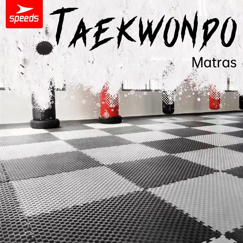 SPEEDS Matras Latihan Taekwondo Dua Sisi, Matras Puzzle Kebugaran Ukuran Besar, Matras Anti-Selip, M