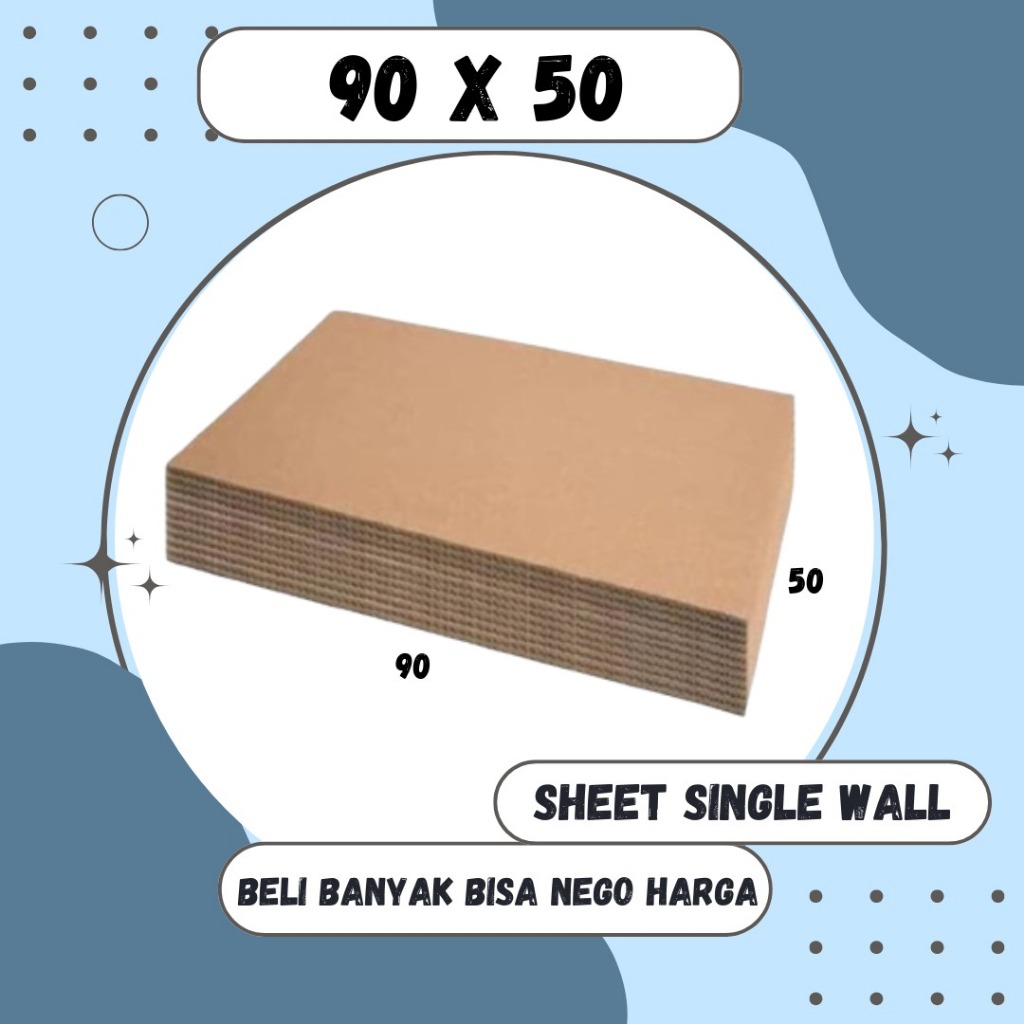 

Kardus Lembaran 90x50 / 50x80 / 50x70 / 50x60 Sheet Polos Single Wall Packing Karton Coklat Warna Packing