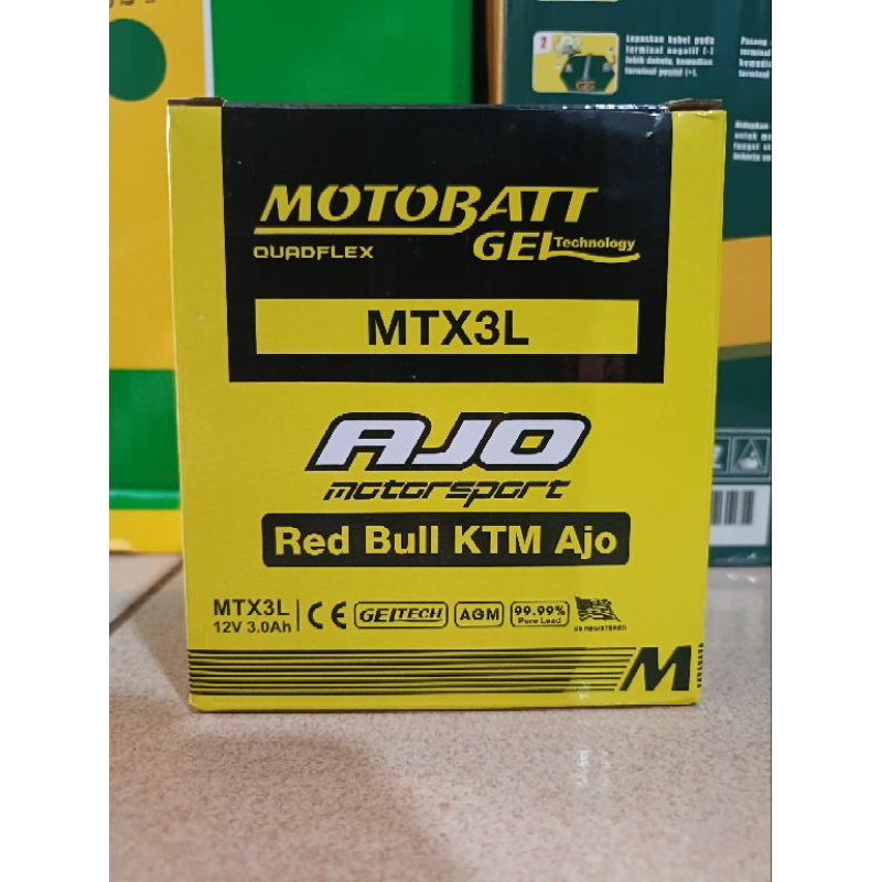 Aki Motobatt MTX3L untuk Kawasaki Ninja 150 R, Ninja 150R, Ninja R