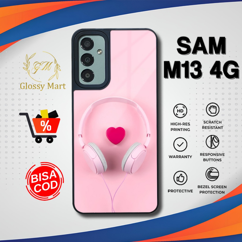 Case Samsung M13 4G Terbaru Headset Cute Casing Samsung M13 4G Softcase Hardcase glossy Terlaris