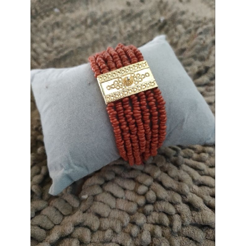 gelang toraja manik masak kecil susun 7