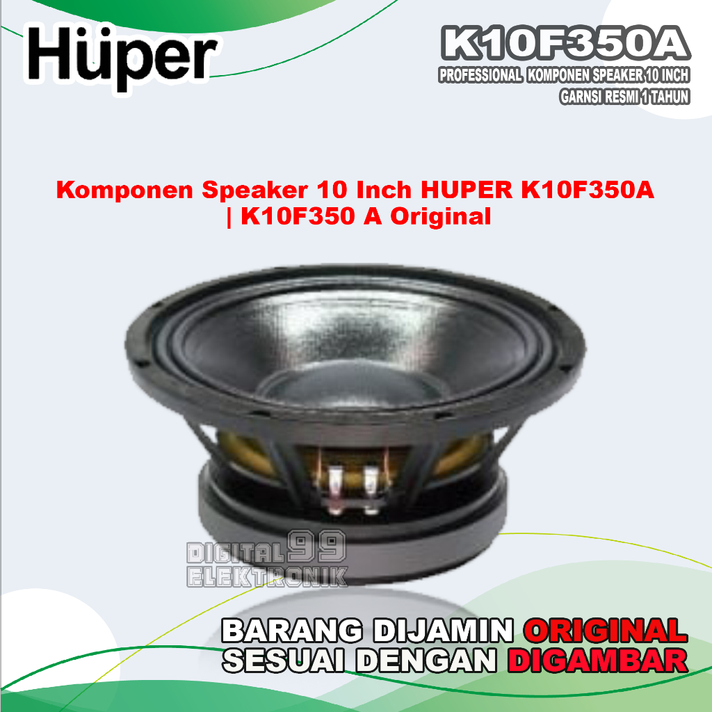 Komponen Speaker 10 Inch HUPER K10F350A | K10F350 A | K10F350-A Original