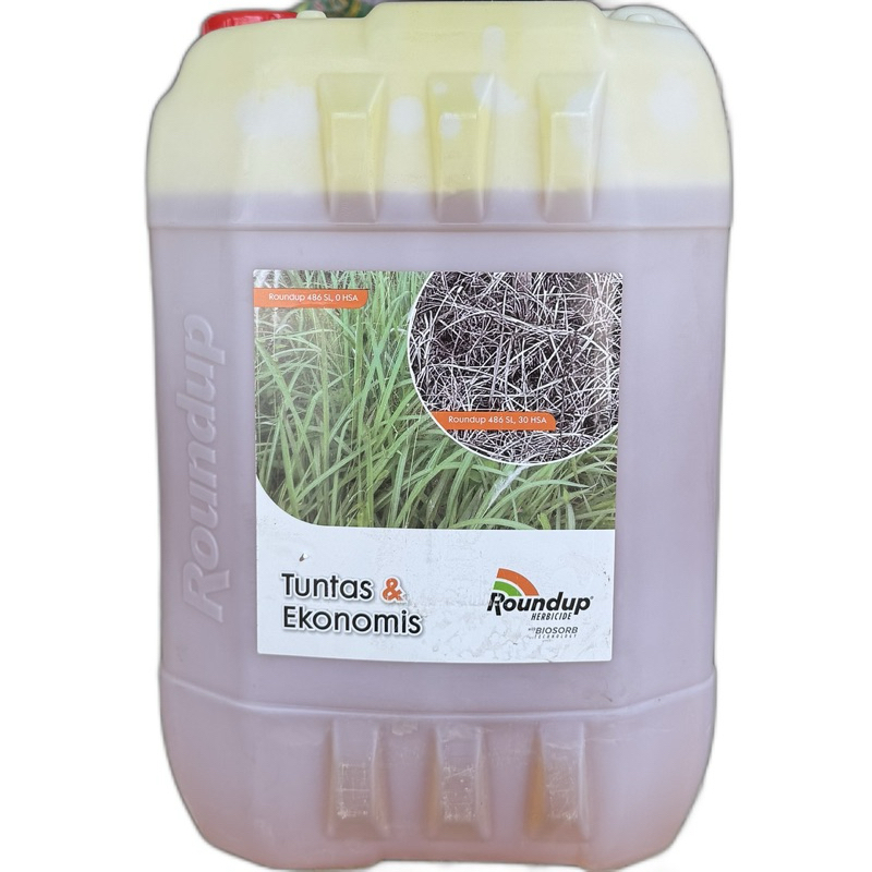 HERBISIDA ROUNDUP 486 SL 20 LITER BIOSORB TECHNOLOGY/RACUN ROUND UP 20L RUMPUT SISTEMATIK GULMA LEBA