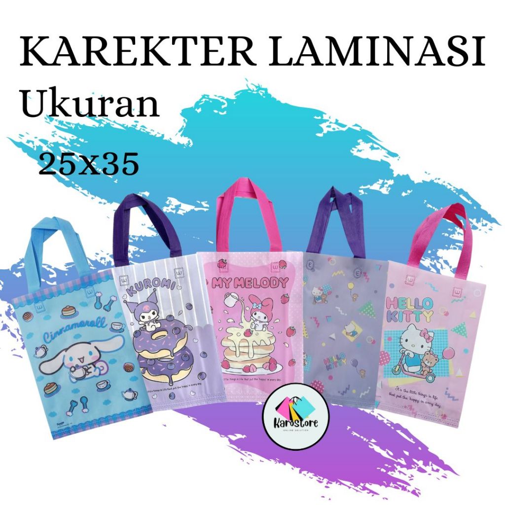 

Goodiebag laminasi karakter uk 25x35x8 isi 12pcs full color tas sovenir tas kado tas ultah