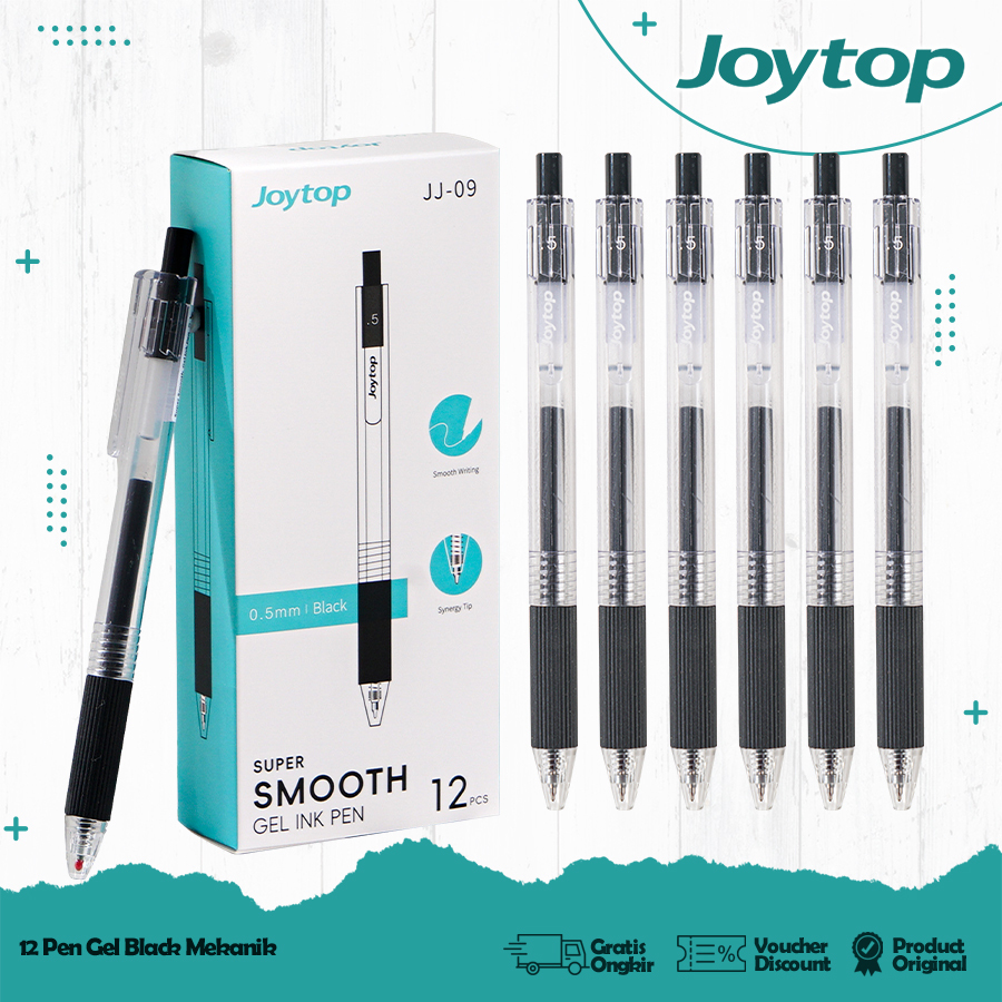 

JOYTOP 12PCS Gel Pen Mekanik 0.5mm Hitam
