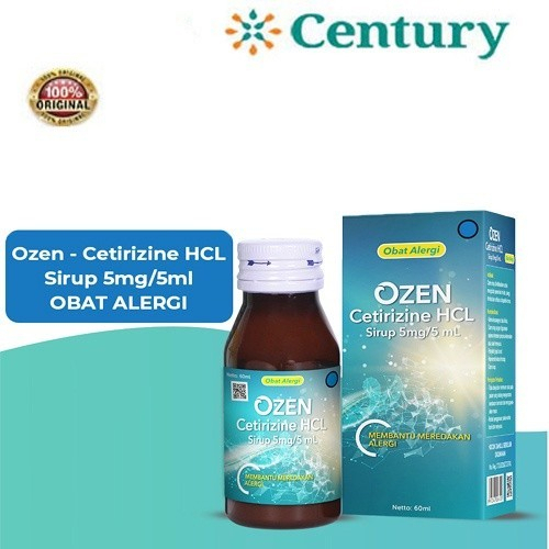 Ozen syrup 60ml/ Membantu Meredakan Alergi / Pilek / Gatal/Cetirizine/Histrin/inc