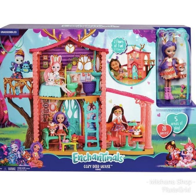 Enchantimals Cozy Deer House Playset - Mainan Anak Rumah Boneka Barbie Mattel