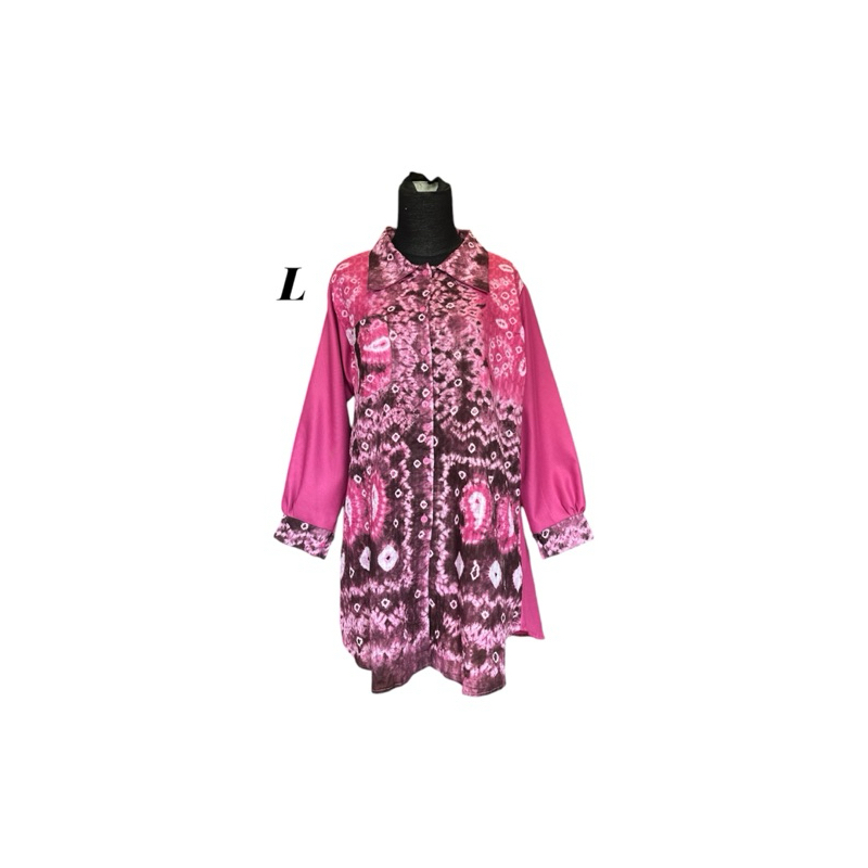 Kemeja Jumputan Kombinasi