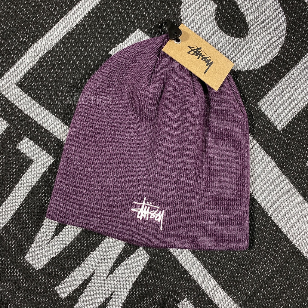 STUSSY BASIC SKULLCAP BEANIE HAT - PURPLE | KUPLUK STUSSY