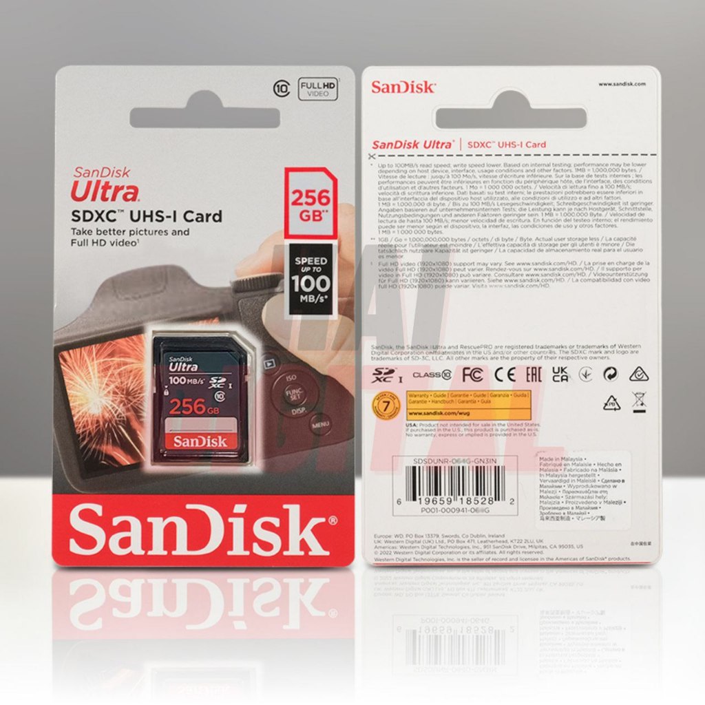 SanDisk Ultra SDHC/XC UHS-I Class 10 256GB 256 GB Kartu Memory Card for Kamera