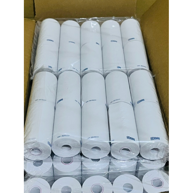 

Kertas kasir thermal logo BRI 57x30 Full paket 10 pcs