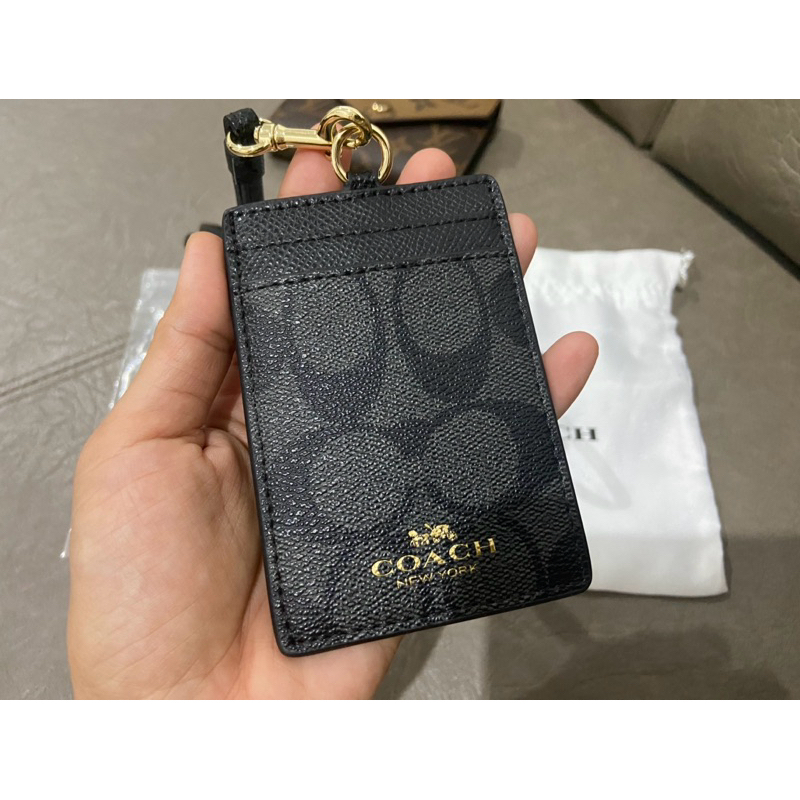 

Preloved Coach Lanyard Black Coach Card Holder Original!