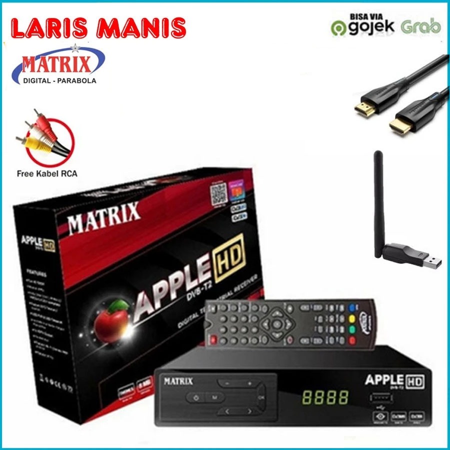 Set Top Box STB Matrix Apple HD Merah DVB-T2