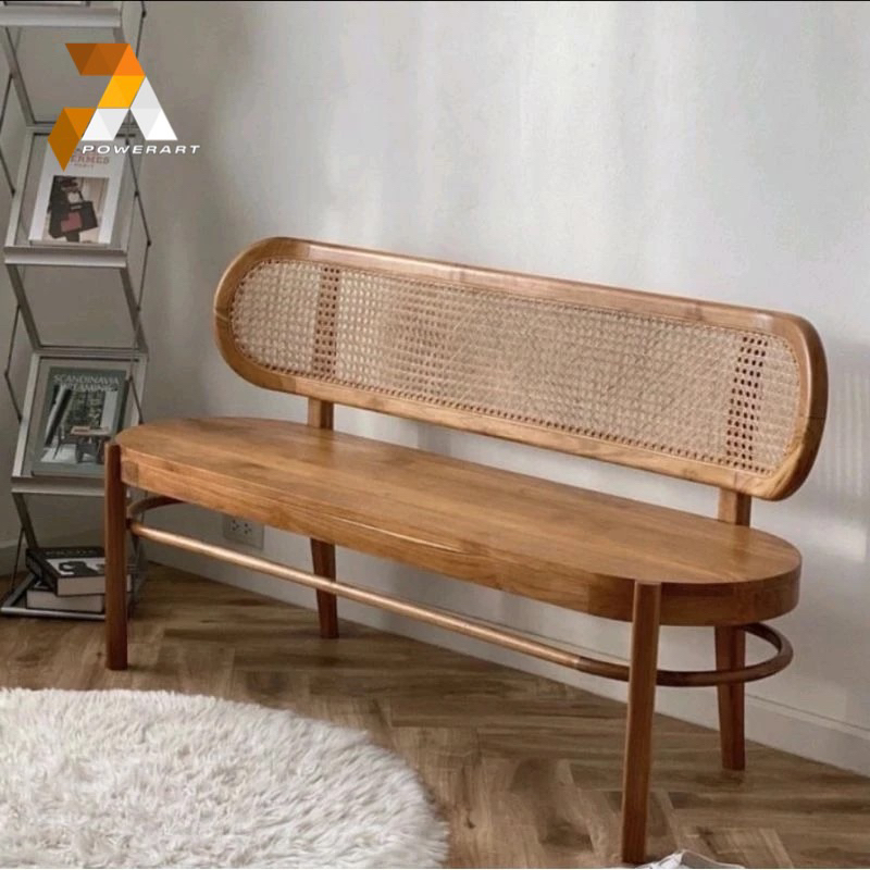 Kursi santai rotan oval kursi tamu kursi teras rotan kayu jati