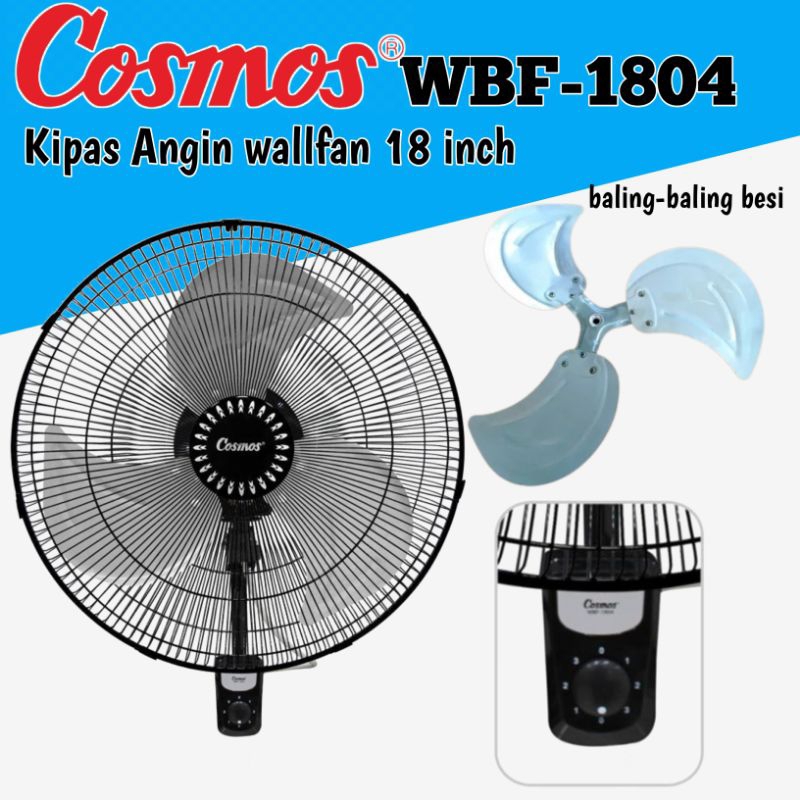 COSMOS WBF 1804 kipas angin tembok tornado/kipas angin dinding besi 18 inch