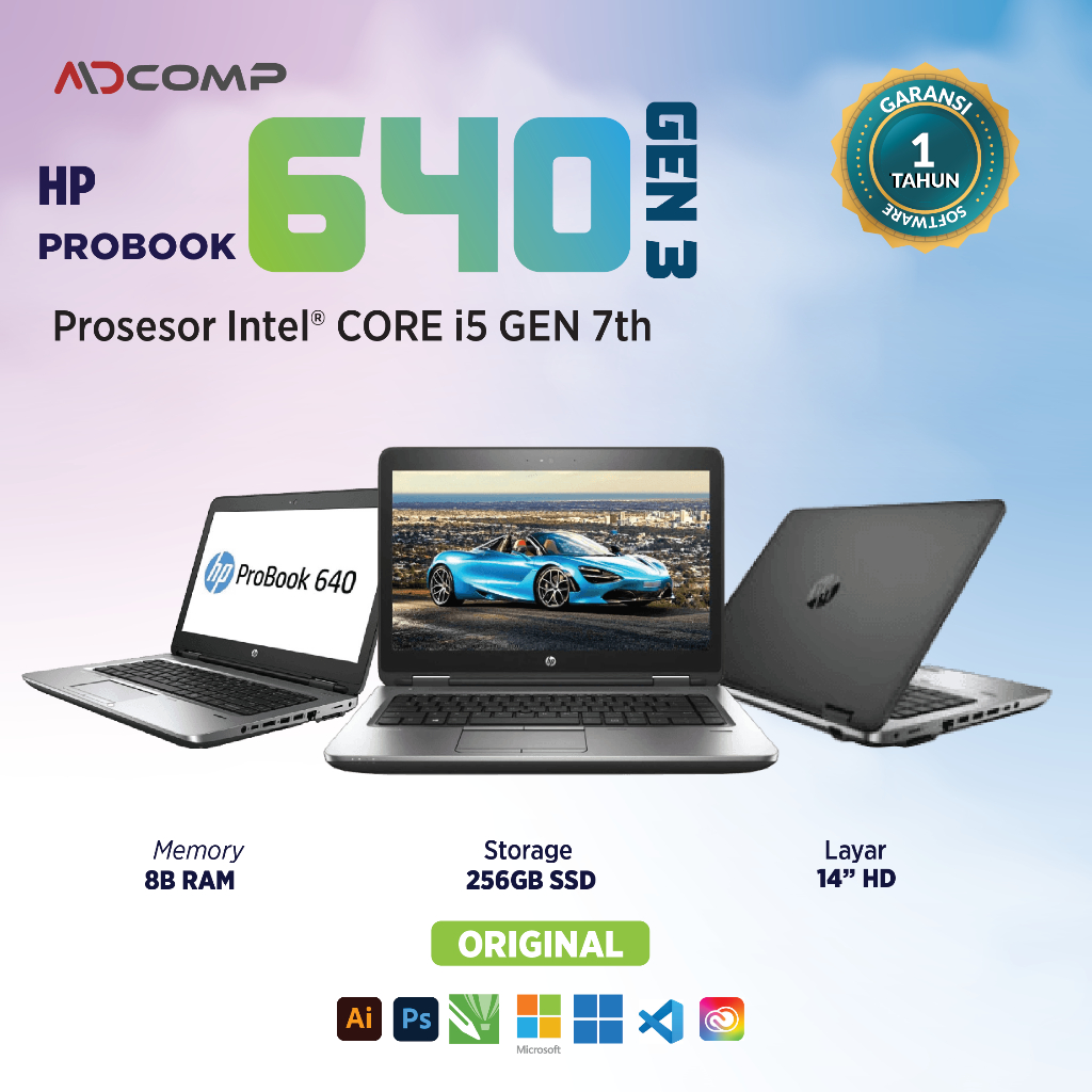 Laptop HP Probook 640 G3 Core i5 gen7 Ram 8gb SSD MULUS BERGARANSI