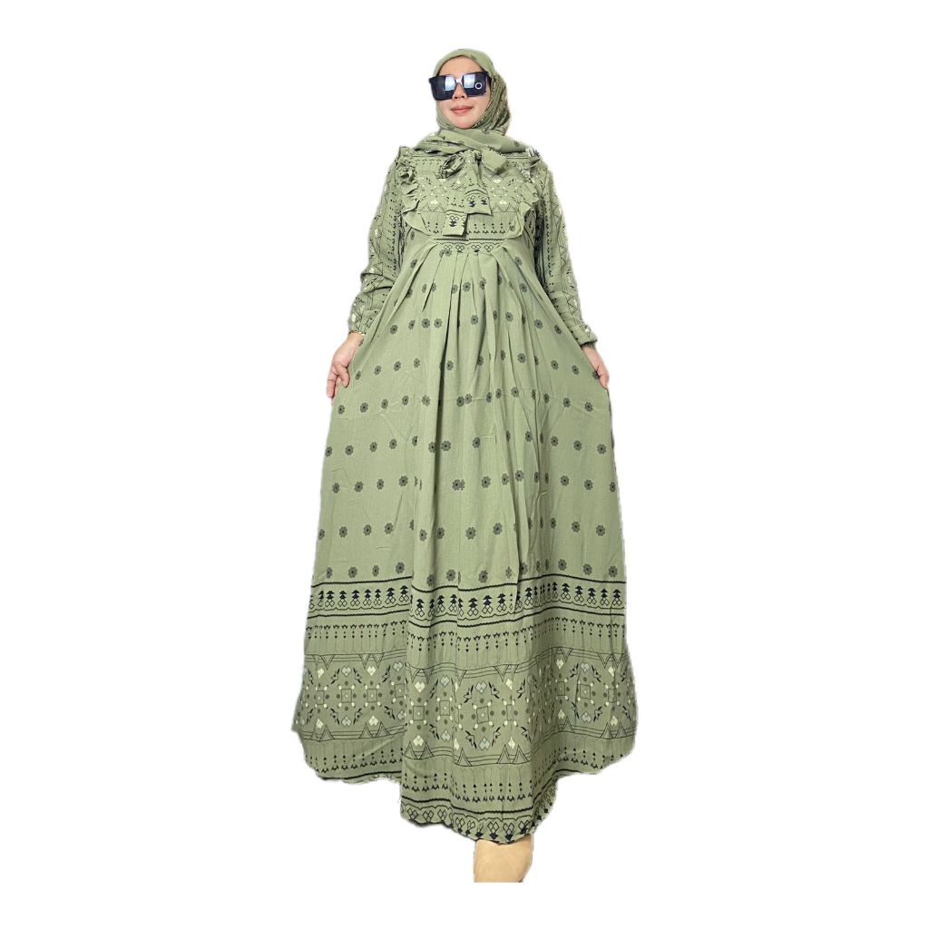 GAMIS inara syari Dress motif premium Aleva wanita terbaru set kerudung kondangan wanita