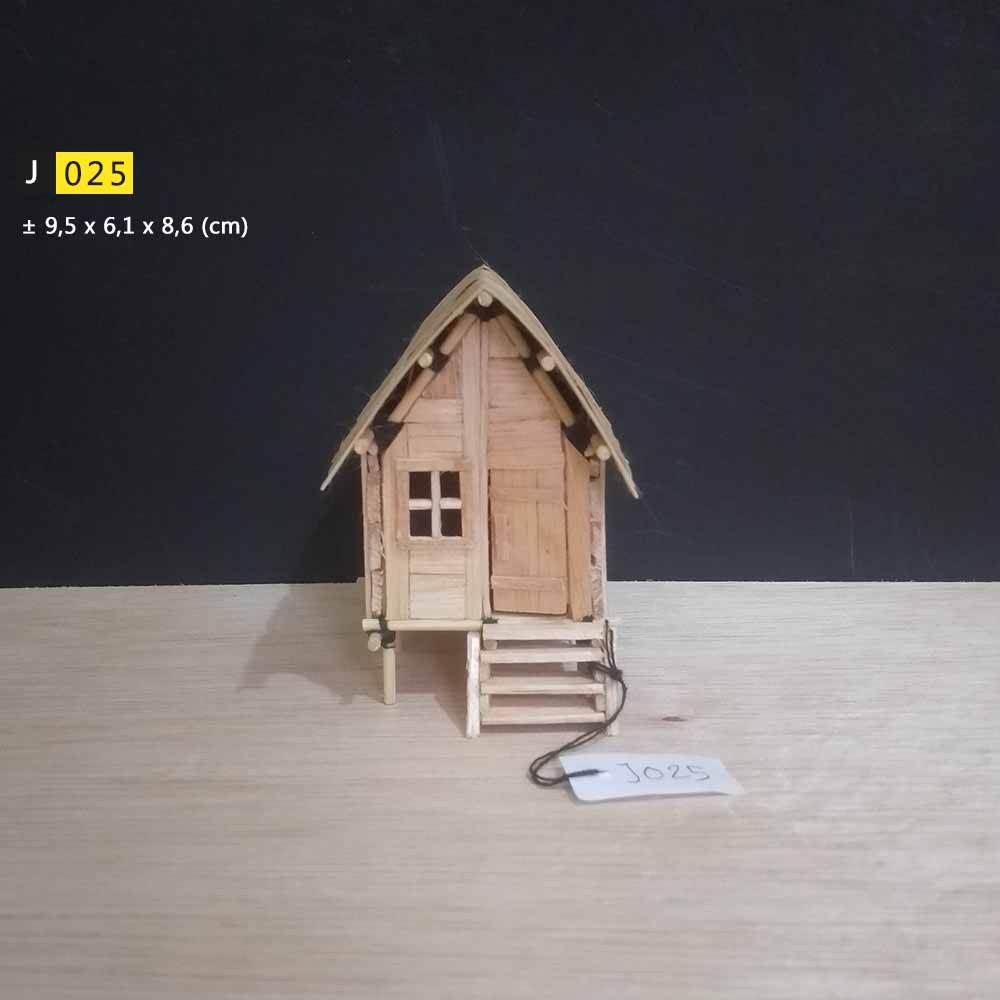 [J025] Miniatur Rumah Kayu Bambu Stik eskrim u/ aksesoris diorama / akuarium / aquascape / lainnya