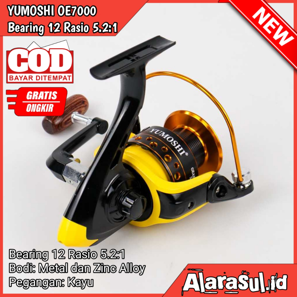 Reel Pancing Rill Pancing Ukuran 7000 YUMOSHI Reel Pancing OE7000 12 Ball Bearing