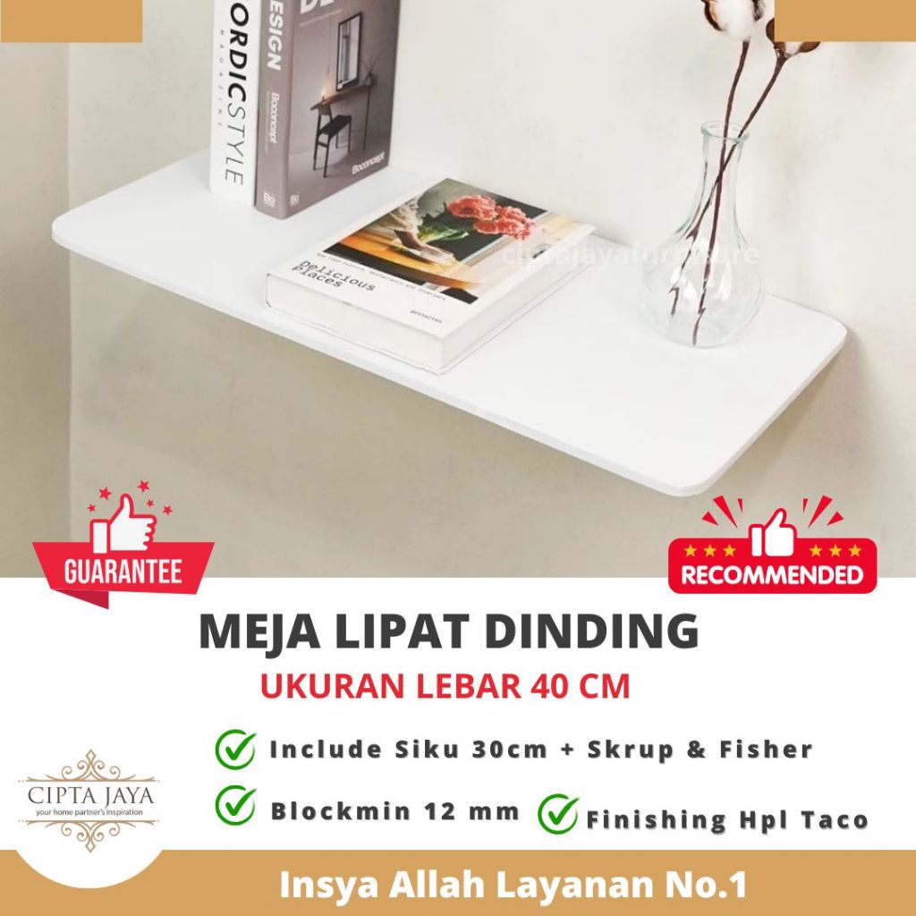 Cipta Jaya - Custom Meja Lipat Dinding Belajar Kerja Makan Laptop LipetAnak Kayu Minimalis Dapur WFH