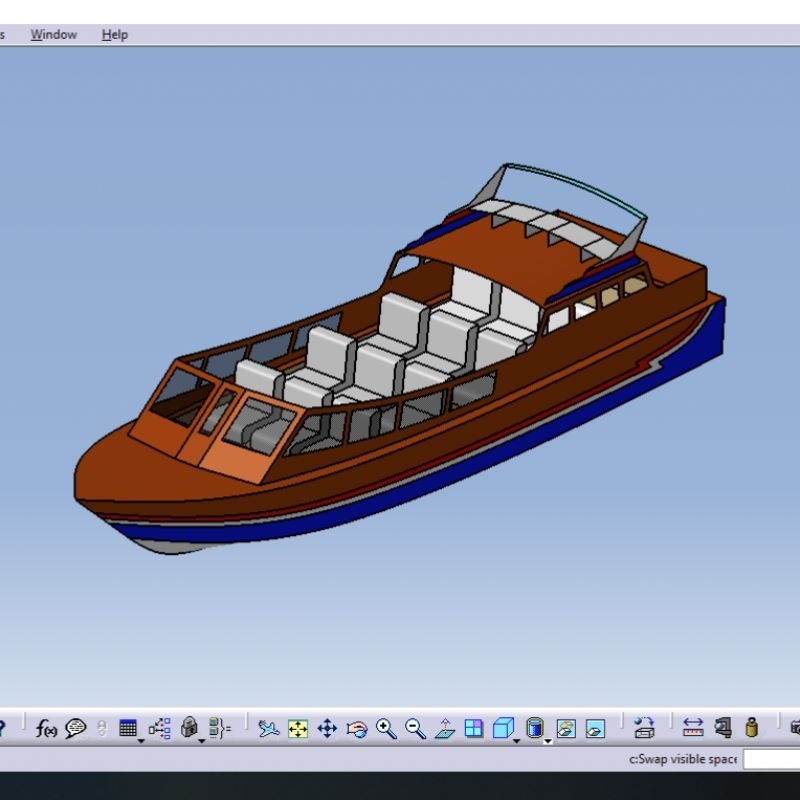 Desain Gambar Pola Miniatur Kapal RC Boat Plan Speed Boat Pancong