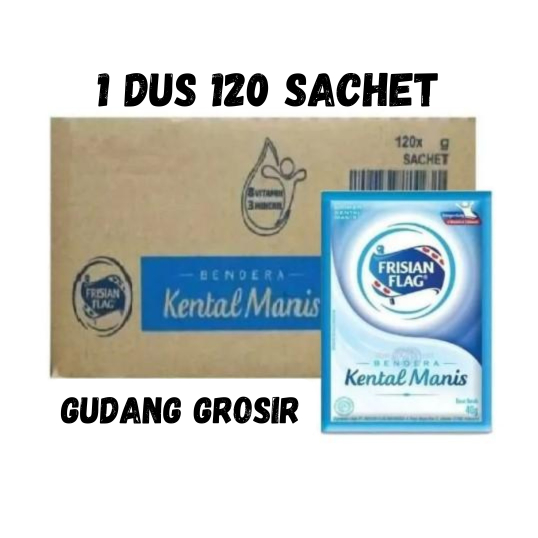 

SUSU BENDERA SACHET/SASET | FRISIAN FLAG SACHET PUTIH & COKLAT DUS ISI 20 PACK (120 X 38GR)