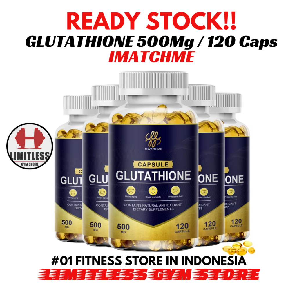 USA L-GLUTATHIONE 500mg - 120 Kapsul Glutathione Suplemen Kulit