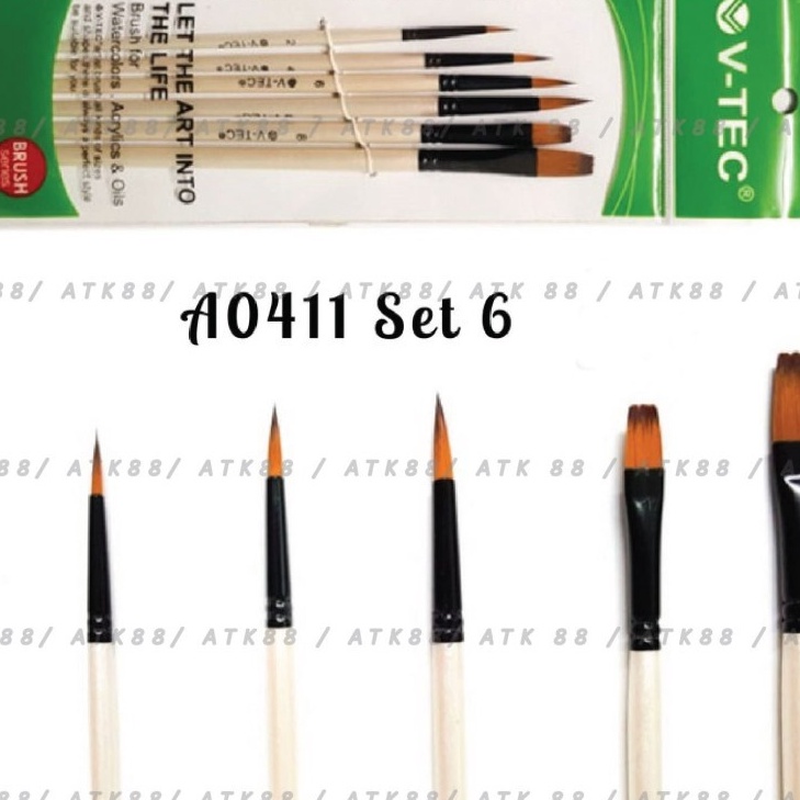 

KP8 VTec Brush A411 Set 6 Kuas Lukis Set isi 6 VTEC Artist Brush