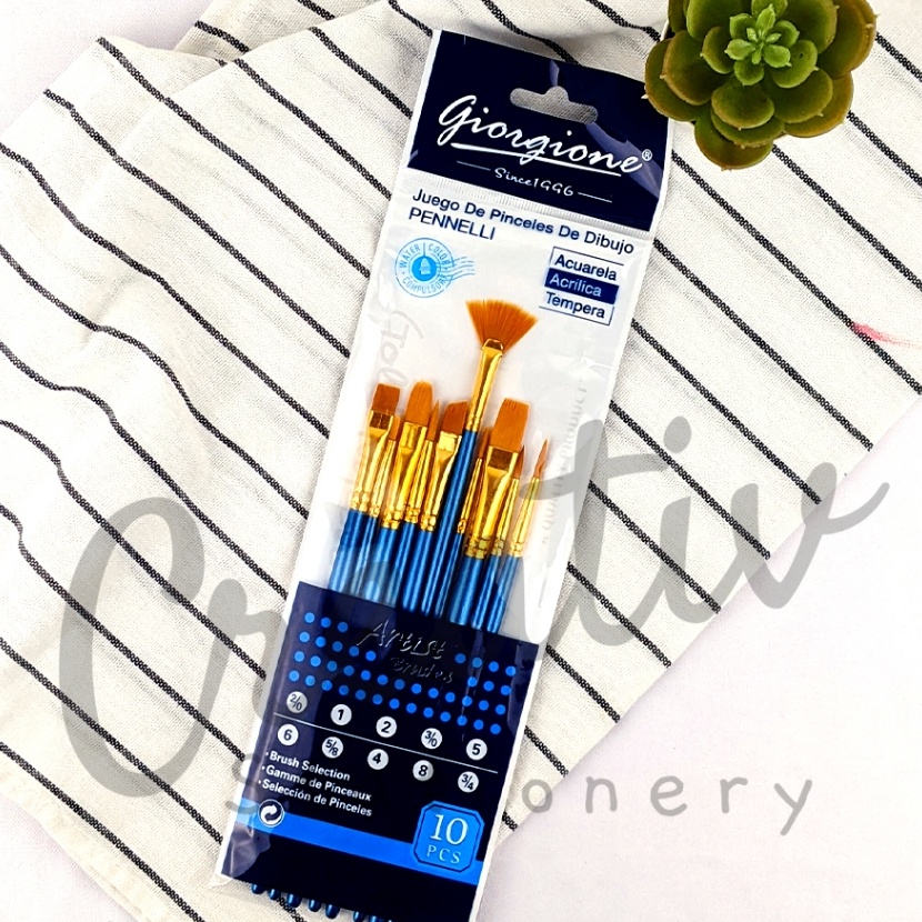 

Khusus GIORGIONE Kuas Lukis Set Lengkap G198Sh 1 Pcs Art Brush Nylon Cat Air Acrylic Minyak