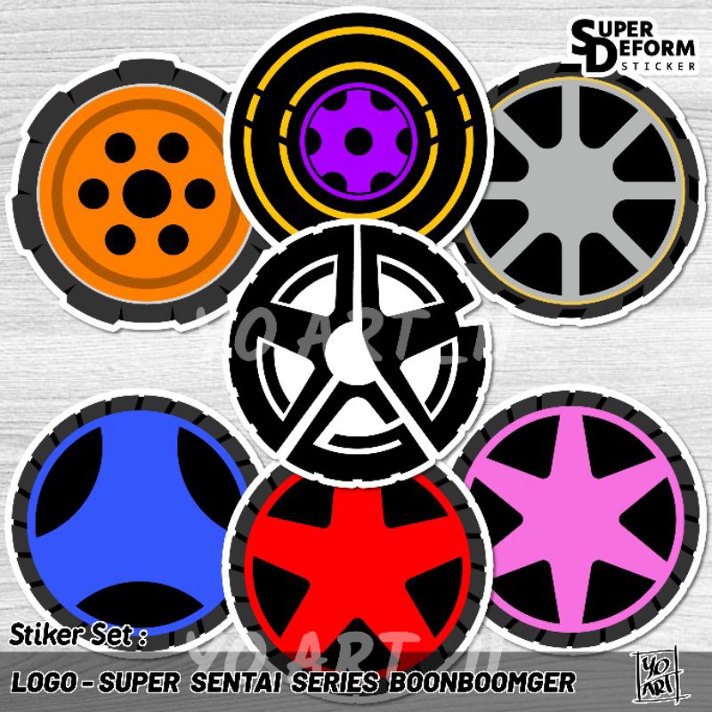 

Stiker Set - Logo,Simbol Super Sentai Series BOONBOOMGER