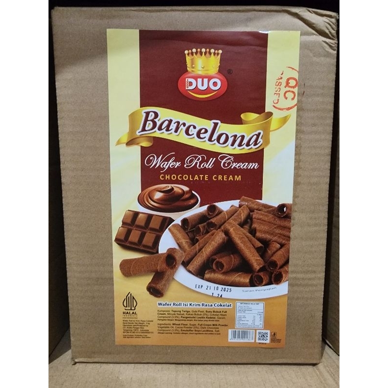 

500gram Wafer roll cokelat merk Duo Barcelona