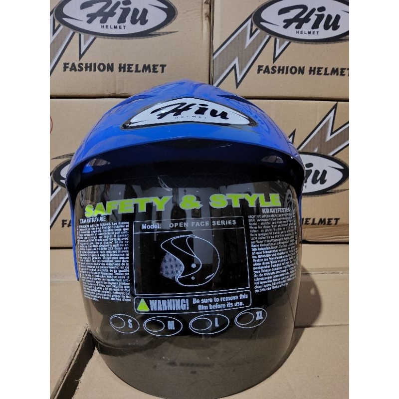 helm hiu biru arrow,blue mild asli original sni, biru AL (angakatan laut) all size