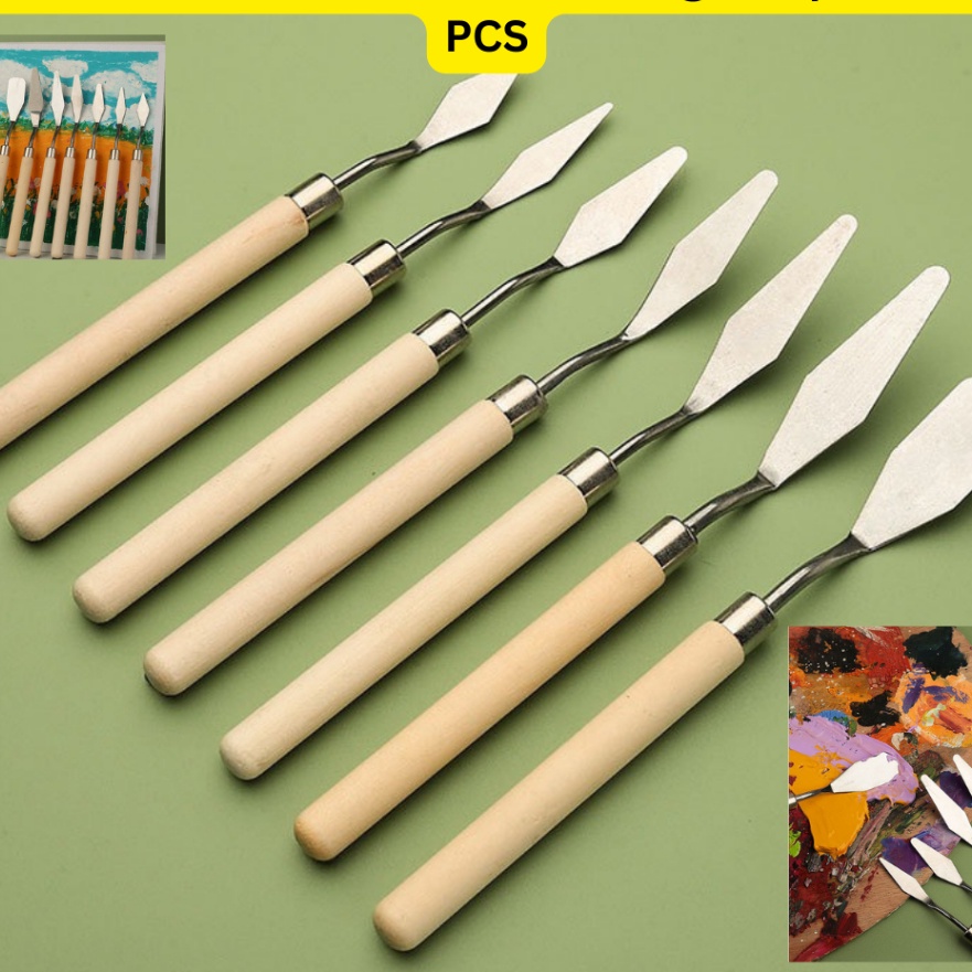 

KI3 Pisau Palet Lukis Cat Akrilik Painting Scraper Knife 7 PCS