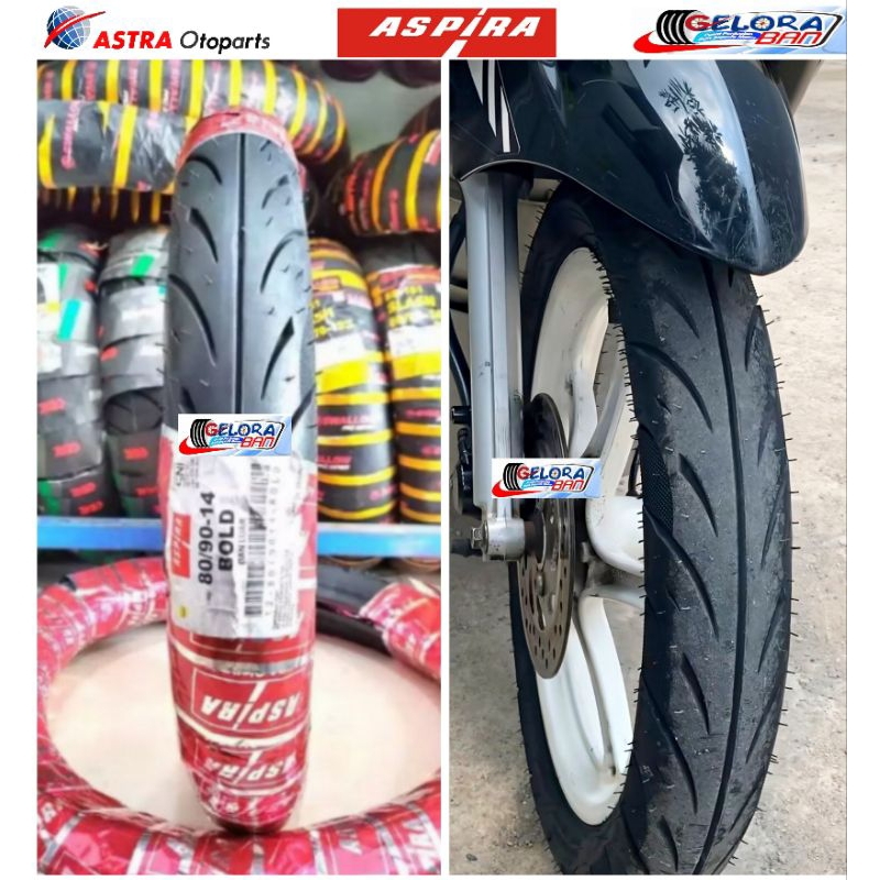 Ban Metic Aspira Bold 80/90-14 Tubetype / bukan tubeles ban montor Mio Beat Vario spin Nex Fino Scoo