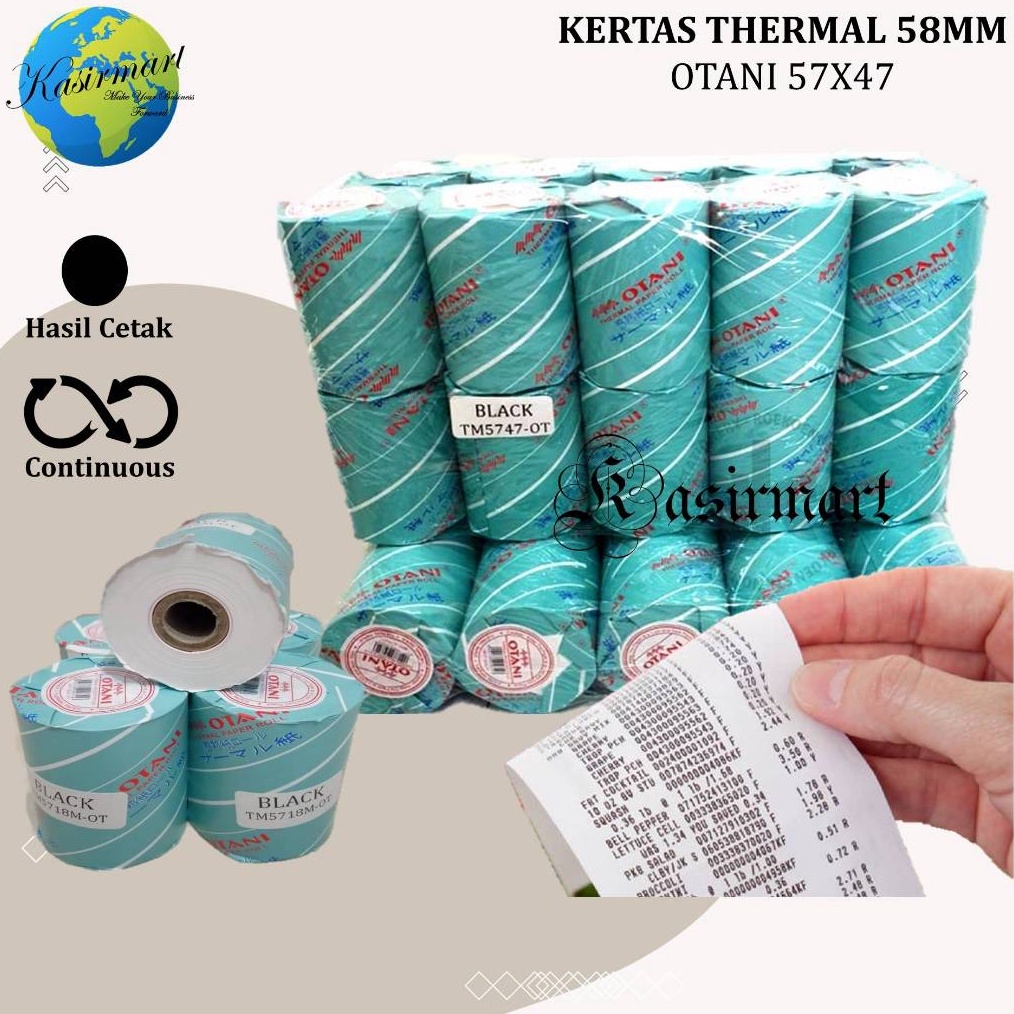 

Promo Eksklusif Hari Ini Kertas Thermal Otani 58x4858x4757x4857x47 mm Struk Thermal Mini Printer Bluetooth 58mm