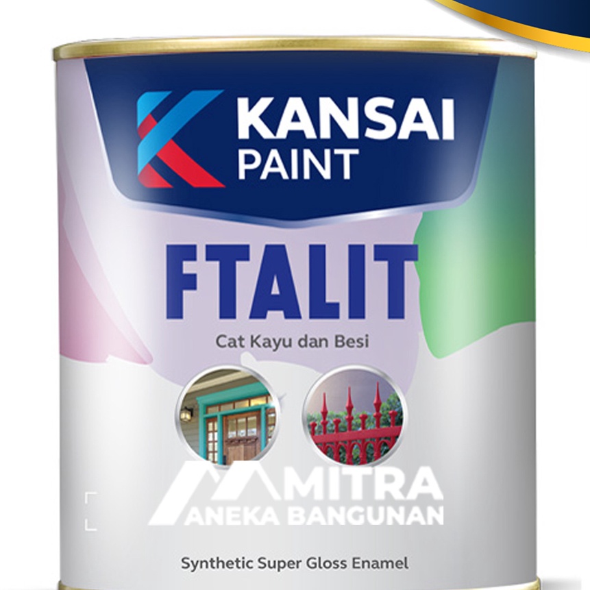 

HJ6 CAT KAYU DAN BESI KANSAI FTALIT GLOSS 1 LITER SEMI GLOSS DOFF CAT MINYAK