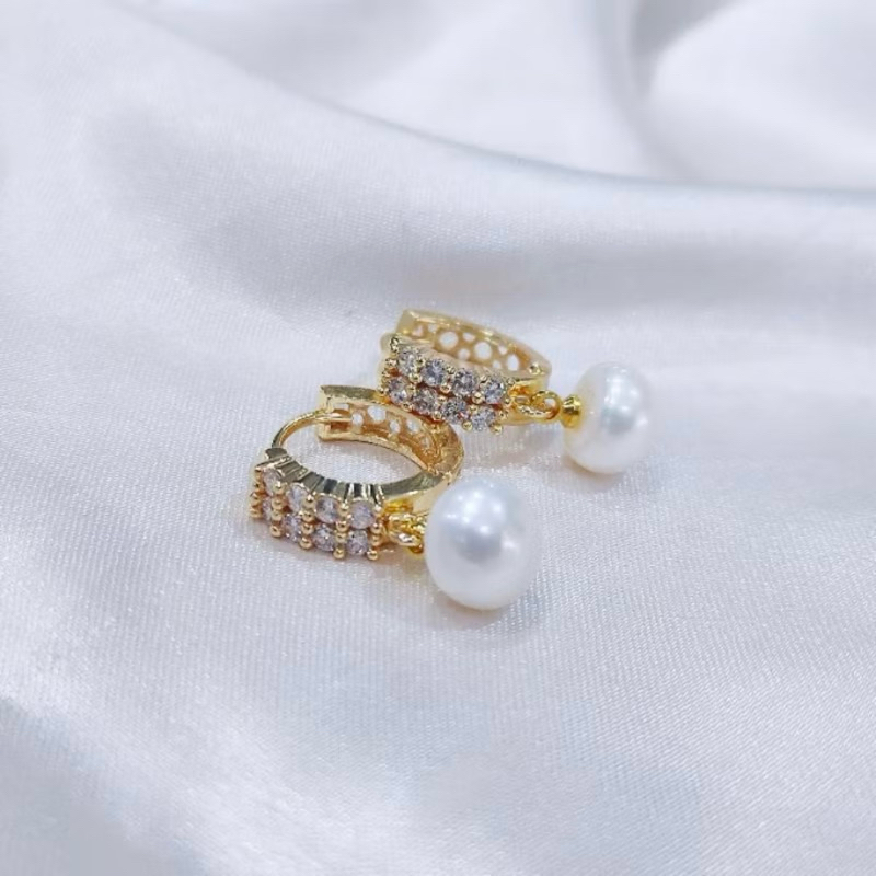 Anting lapis emas mutiara air tawar asli lombok Anting anting wanita Anting mutiara lombok asli Anti