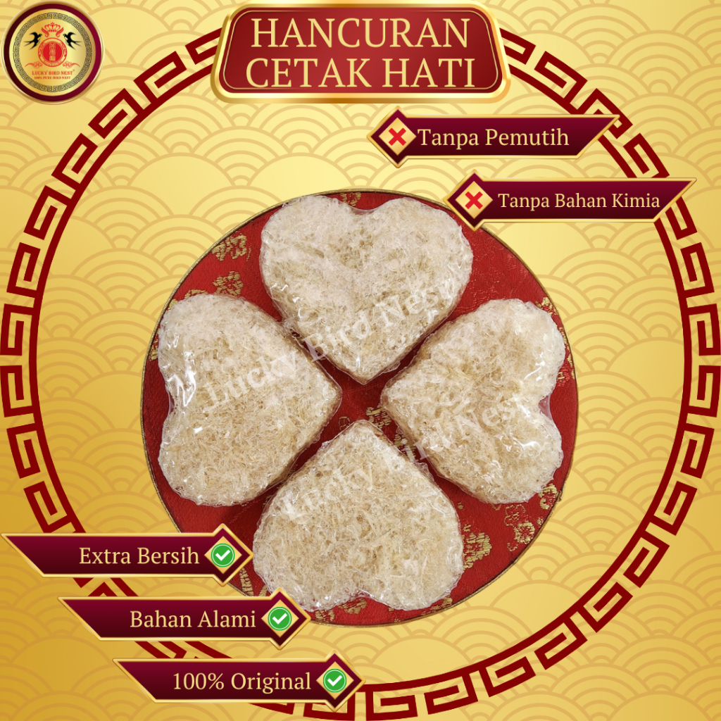

Sarang Burung Walet Yan Wo | Lucky Bird Nest | Tipe Hancuran Cetak Hati