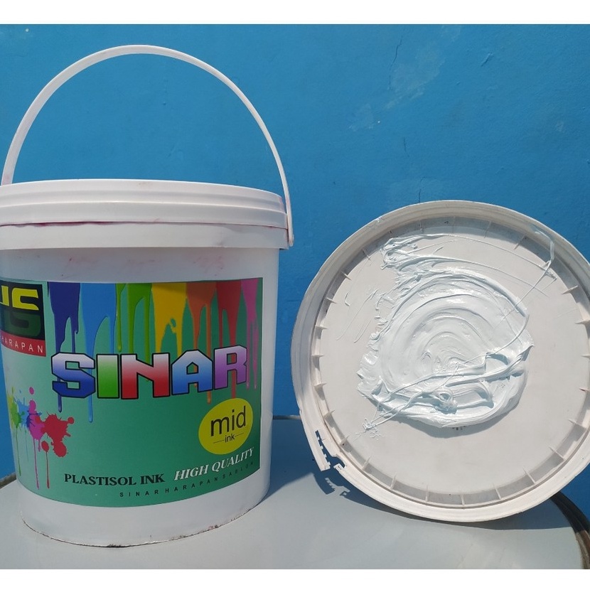 

Khusus plastisol MID sinar harapan sablon warna putih kemasan 5kg