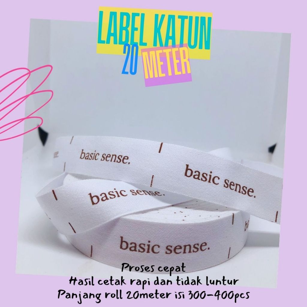 

20meter label katun putih