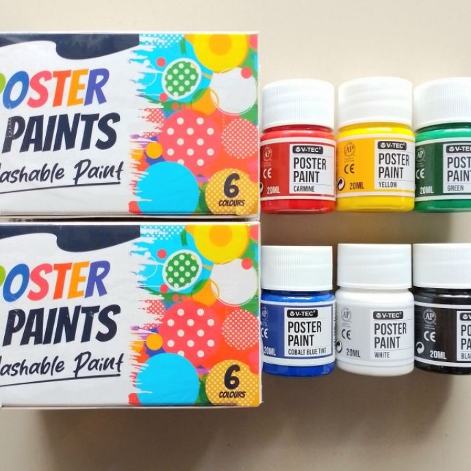 

FG2 Cat Poster Paints VTEC 2ml 6 Warna Botol Set Orinal