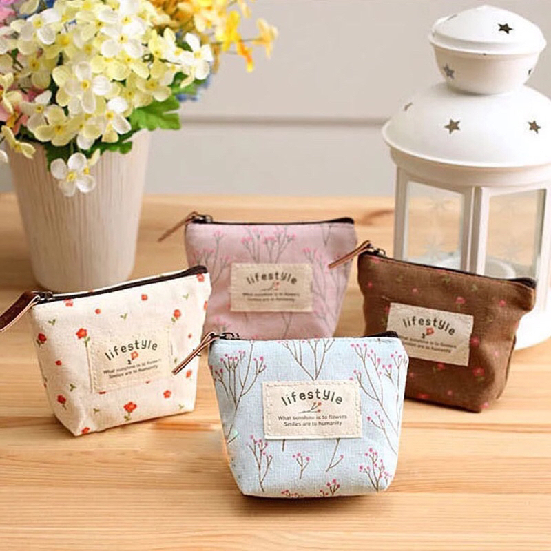 Dompet Serbaguna Resleting Motif Bunga / Dompet Koin Lifestyle / Dompet Kecil Wanita / Dompet Koin /