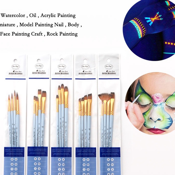 

KF7 Fluorescence Color Lukisan Brush Face Painting makeup DIY Cosplay halloween costume NonToxic Glow in the Dark mudah bersih 7 beauty art supplies Stationery for Karnaval Birthday Party Art Supplies Stationery