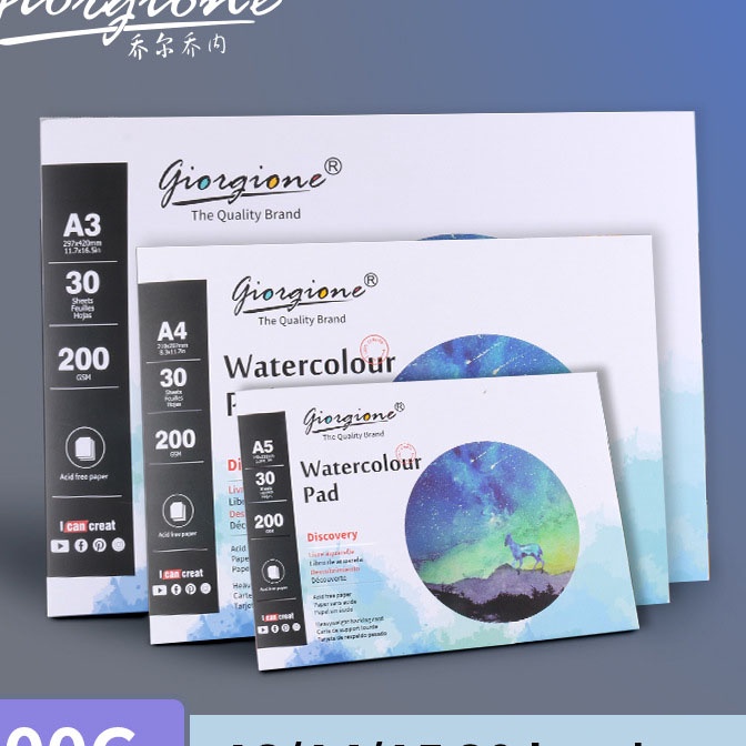 

KI3 Giorgione Sketchbook Cat Air Watercolor Pad A4A5 GWB3 Buku Gambar Cat Air