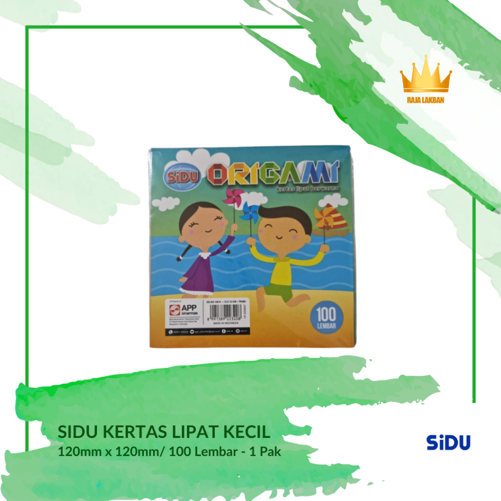 

1 Pak - Kertas Lipat Anak Kertas Origami SIDU Kecil 120mm x 120mm/ 100 Lembar