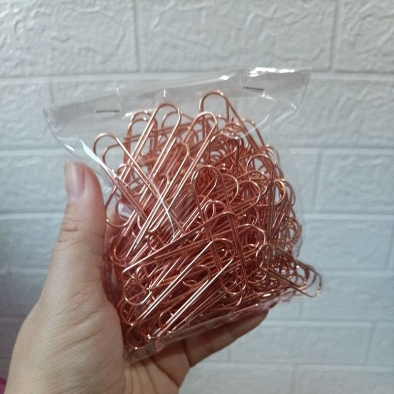 

READY INSTANT Paper Clip Jumbo 5 cm 12mm Rose Gold | Gold isi +- 100pcs